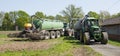 Agriculture, spreading manure. Germany, Europe Royalty Free Stock Photo