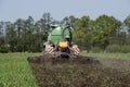 Agriculture, spreading manure. Germany, Europe Royalty Free Stock Photo