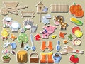 Agriculture stickers set Royalty Free Stock Photo