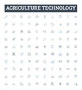 Agriculture technology vector line icons set. Technology, Agriculture, Farming, Irrigation, Crop, Produce, Mechanization