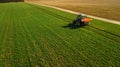 Agriculture. Tillage tractor . Aerial survey