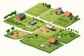 agriculture top view aerial shot vector flat isolated vector style illustration