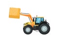 Agriculture tractor hay loader vector illustration Royalty Free Stock Photo