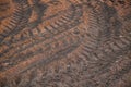 Agriculture tractor wheels traces Royalty Free Stock Photo