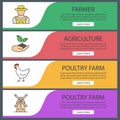 Agriculture web banner templates set