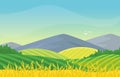 Agriculture Wheat Field Farm Rural Nature Scene Landscape Illustration Royalty Free Stock Photo