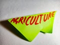 agriculture word displayed on green colour paper slip on white background Royalty Free Stock Photo