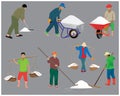 Agriculturist with salt cartoon shape