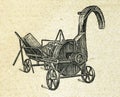 Agriculure machine, vintage engraved illustration Royalty Free Stock Photo