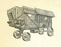 Agriculure machine, vintage engraved illustration Royalty Free Stock Photo