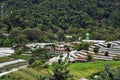 Agricuture village in valley with small green house for agricultual production