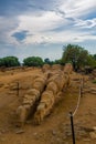 Agrigento, Sicily island in Italy. Famous Valle dei Templi, UNESCO World Heritage Site. Greek temple - remains of the Temple of Co Royalty Free Stock Photo