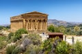 Greek ruins of Concordia Temple in the Valley of Temples near Agrigento in Sicily Royalty Free Stock Photo