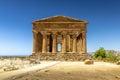 Greek ruins of Concordia Temple in the Valley of Temples near Agrigento in Sicily Royalty Free Stock Photo