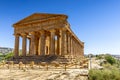 Greek ruins of Concordia Temple in the Valley of Temples near Agrigento in Sicily Royalty Free Stock Photo