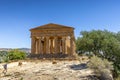 Greek ruins of Concordia Temple in the Valley of Temples near Agrigento in Sicily Royalty Free Stock Photo