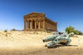 Valley of Temples, Agrigento Sicily in Italy. Icarus bronze statue