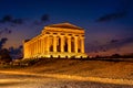 Agrigento Sicily Italy. Temple of Concordia in the Valley of the Temples Royalty Free Stock Photo