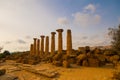 Agrigento, Sicily Italy - 09 26 2026: Valley of the Temples. Remains of the Temple of Heracles Hercules.