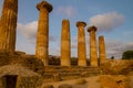 Agrigento, Sicily Italy - 09 26 2026: Valley of the Temples. Remains of the Temple of Heracles Hercules .