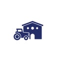 agrimotor and a barn icon on white