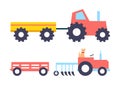 Agrimotor Farming Tractors Vector Illustration