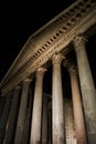 Agrippa Pantheon in Rome at night Royalty Free Stock Photo