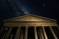 Agrippa Pantheon and the Milky Way in Rome at night