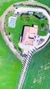 Agriturismo road of cypresses, Tuscany aerial view