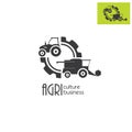 Agro company or agro service icon design. Tractor and combine icons Royalty Free Stock Photo