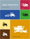 Agro machinery icons