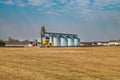 Agro-processing plant for processing and silos for drying cleaning and storage of agricultural products, flour, cereals and grain Royalty Free Stock Photo