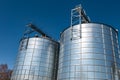 Agro-processing plant for processing and silos for drying cleaning and storage of agricultural products, flour, cereals and grain Royalty Free Stock Photo