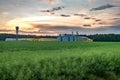 Agro-processing plant for processing and silos for drying cleaning and storage of agricultural products, flour, cereals and grain Royalty Free Stock Photo