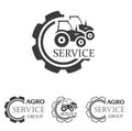 Agro service icon element design. Sign or Symbol, logo design for idustrial company or agriculture company. Tractor, service Royalty Free Stock Photo