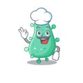 Agrobacterium tumefaciens chef cartoon design style wearing white hat