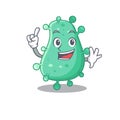 Agrobacterium tumefaciens mascot character design with one finger gesture Royalty Free Stock Photo
