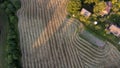 agroculture fields from above. drone image in country in autumn Royalty Free Stock Photo