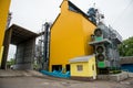 Agroindustrial view with elevator ventilation installation Royalty Free Stock Photo