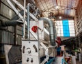 Agroindustrial view with internal structures and equipment of grain elevator