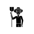 Agronomist black icon, vector sign on isolated background. Agronomist concept symbol, illustration