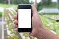 agronomist farmer using smart phone to monitor ec, pH, temperatu