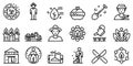 Agronomist icons set, outline style