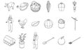 Agronomist icons set vector outline