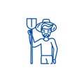 Agronomist line icon concept. Agronomist flat vector symbol, sign, outline illustration.