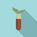 Agronomist test tube icon, flat style Royalty Free Stock Photo