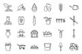 Agronomist tools icons set, outline style