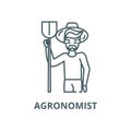 Agronomist vector line icon, outline concept, linear sign