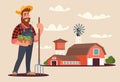 Agronomist at work flat vector illustration