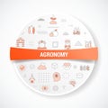 Agronomy concept with icon concept with round or circle shape for badge